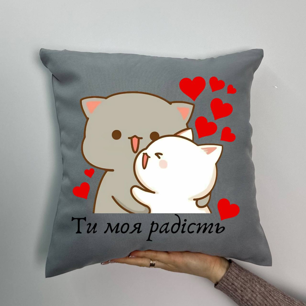 Подушка с принтом габардиновая Любовь это.., серая 35х35 (1799) Подушка с принтом габардиновая Любовь это.., серая 35х35 (1799)