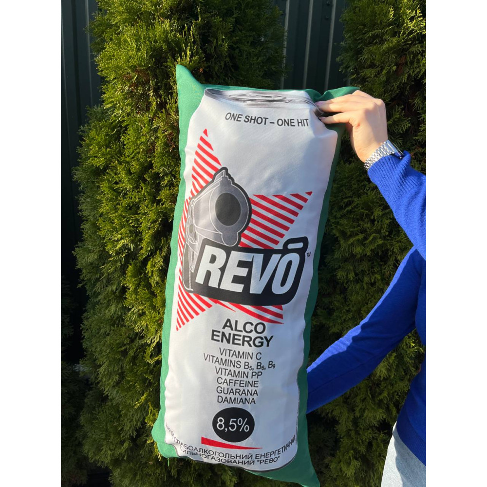 Подушка с принтом габардиновая Revo, зеленая 35х75 (2069)
