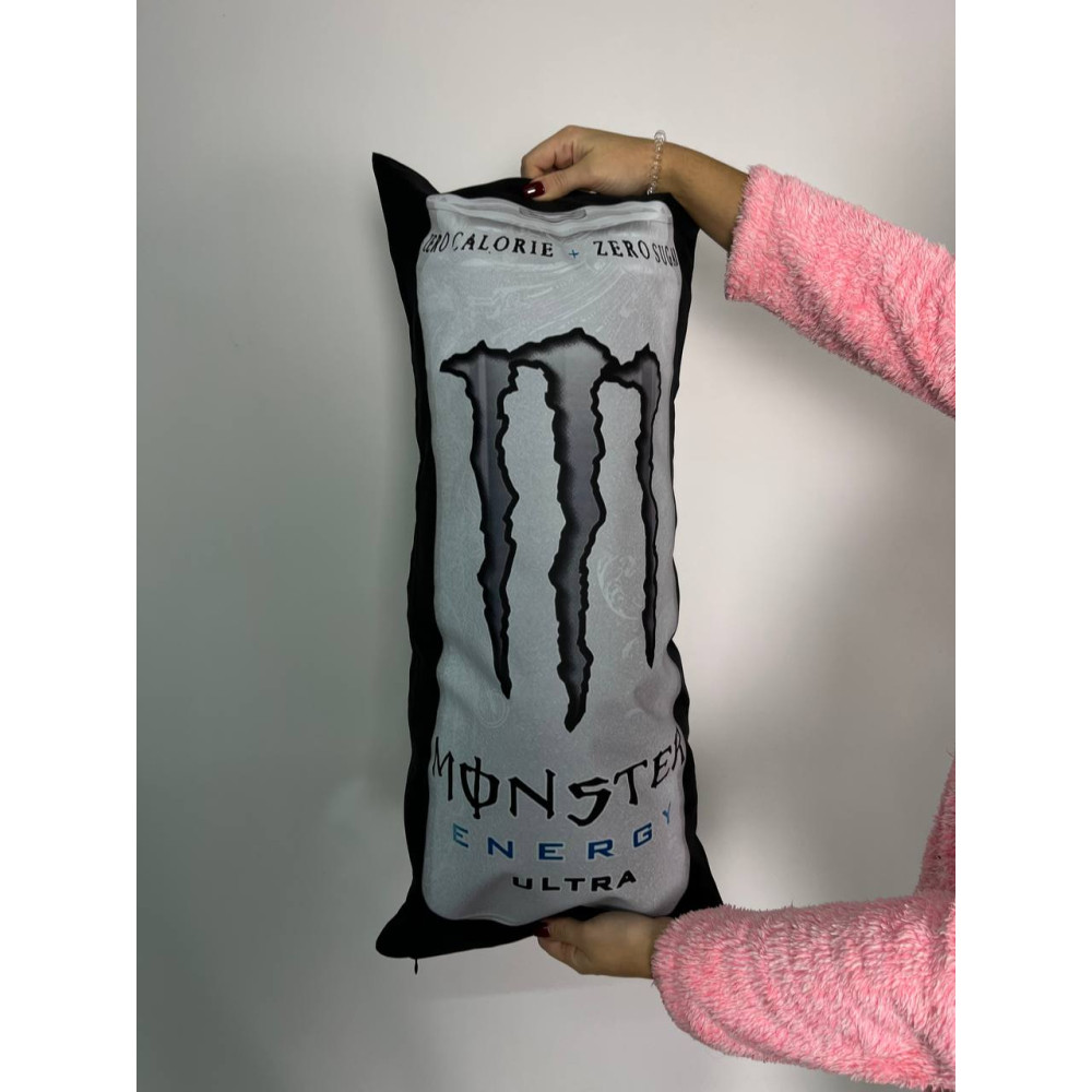 Подушка с принтом габардиновая Monster, черная 35х75 (2104)