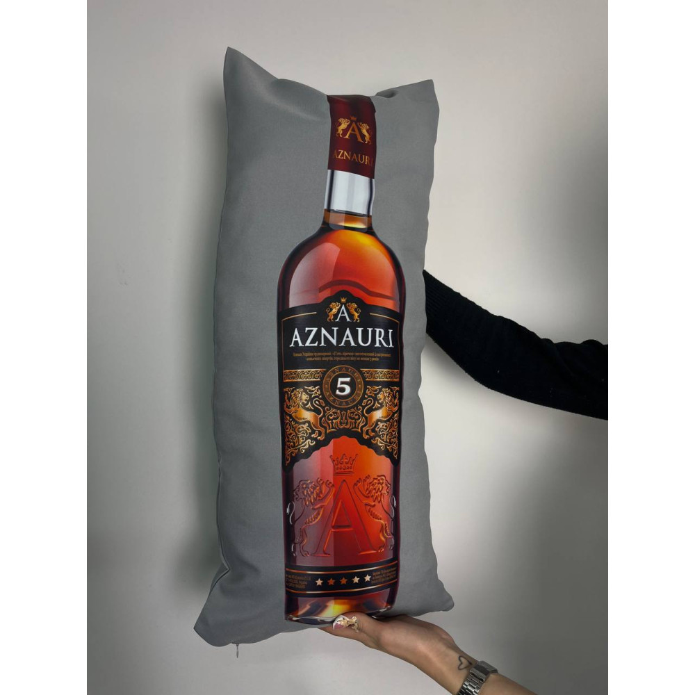 Подушка с принтом габардиновая Аznauri, серая 35х75 (2108)