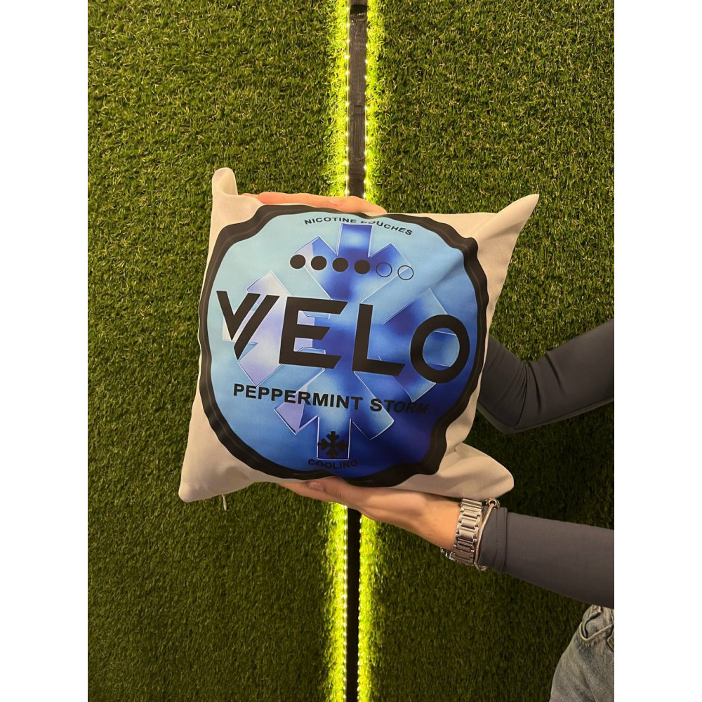 Подушка с принтом габардиновая Velo, бежевая 35х35 (2165)