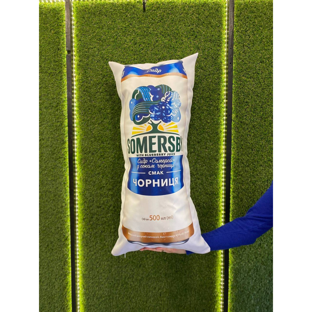 Подушка с принтом габардиновая Somersby, бежевая 35х75 (2195)