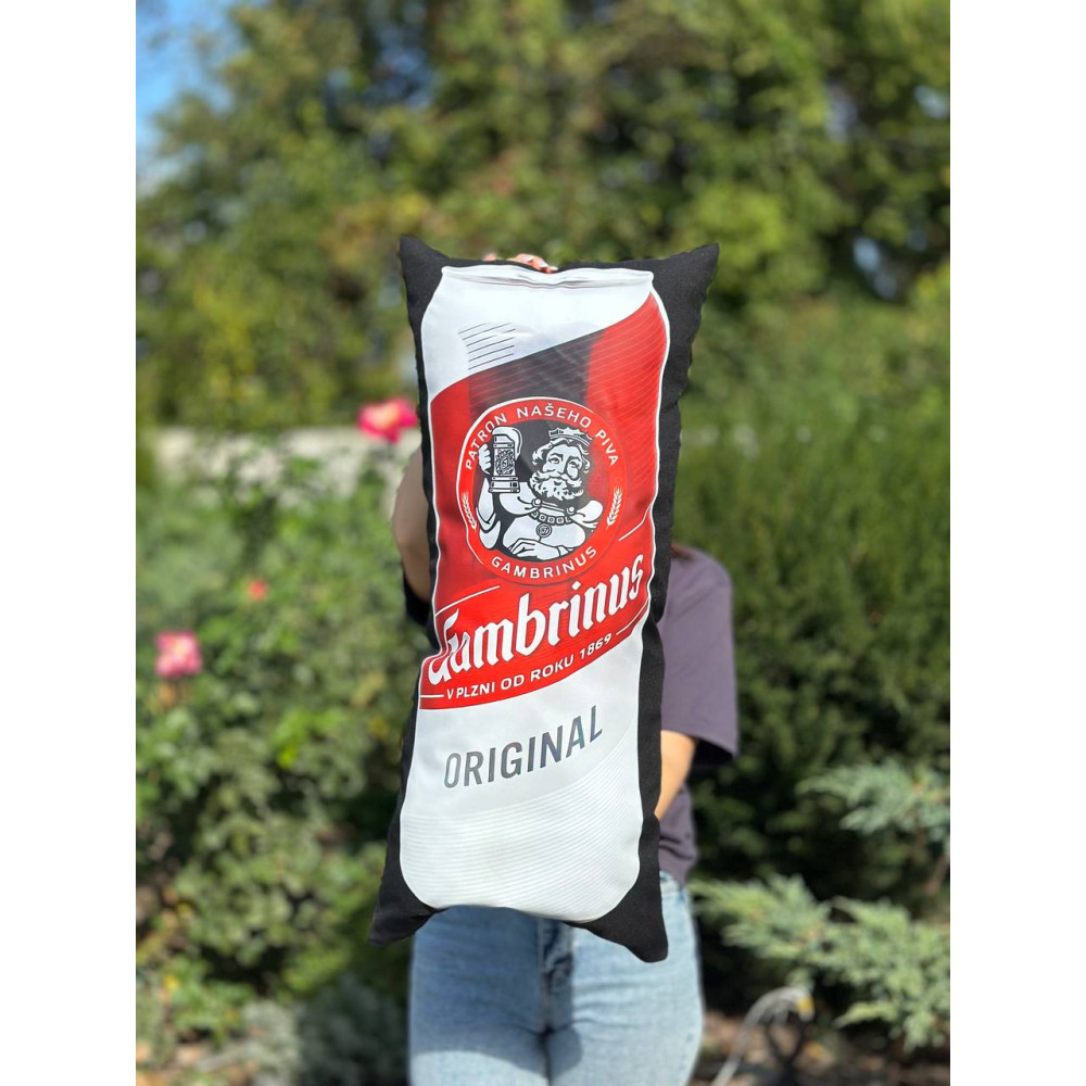 Подушка с принтом габардиновая Gambrinus, черная 35х75 (2254)