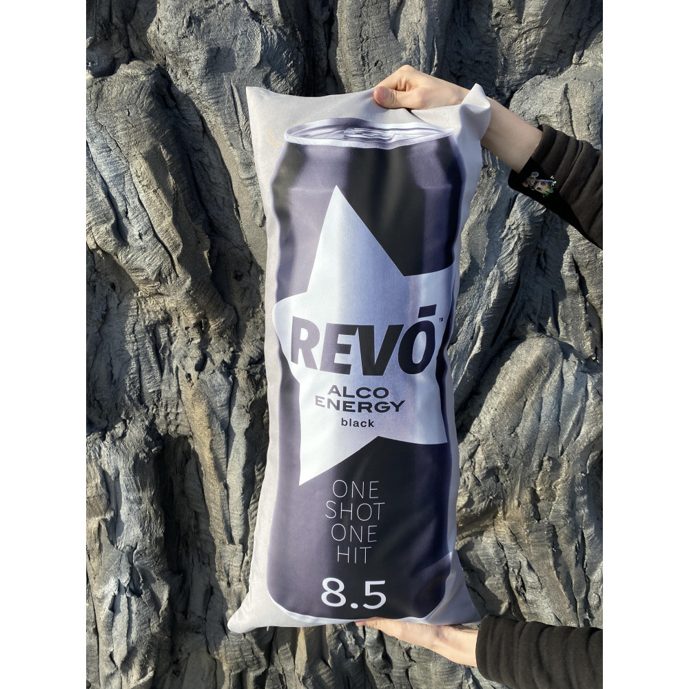 Подушка с принтом габардиновая Revo, серая 35х75 (2263)