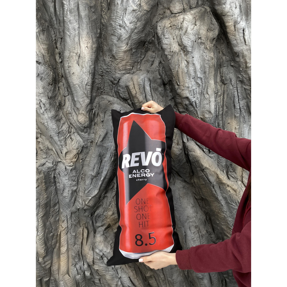 Подушка с принтом габардиновая Revo, черная 35х75 (2304)