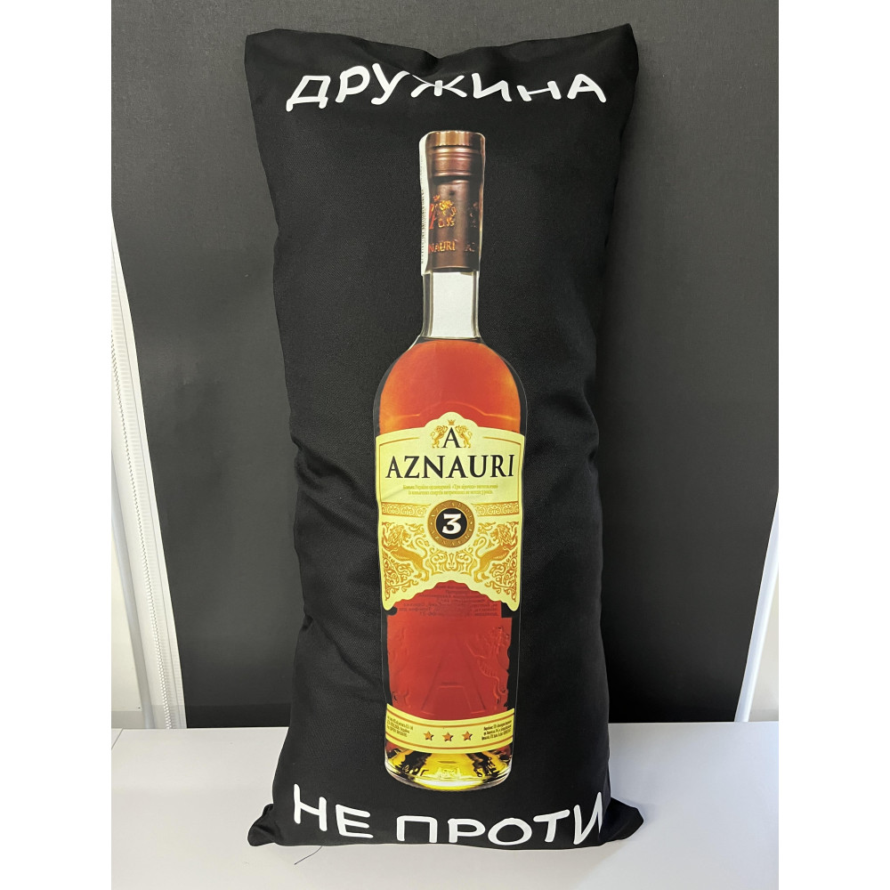 Подушка с принтом габардиновая Аznauri, черная 35х75 (2369)