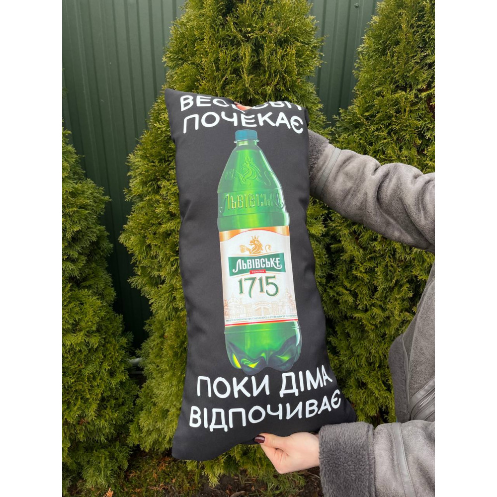 Подушка с принтом габардиновая Дима отдыхает, черная 35х75 (2393) Подушка с принтом габардиновая Дима отдыхает, черная 35х75 (2393)