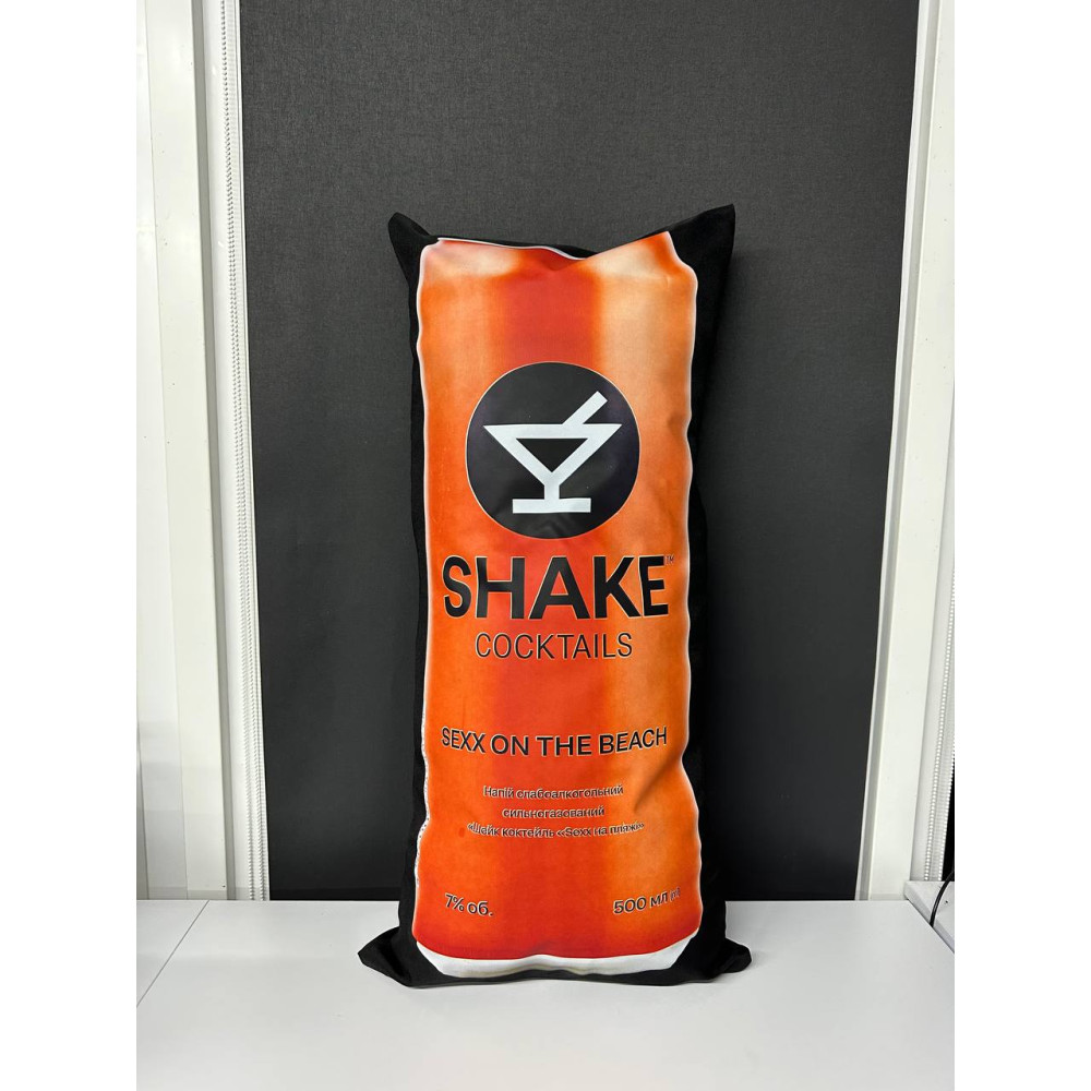 Подушка с принтом габардиновая Shake, черная 35х75 (2410)