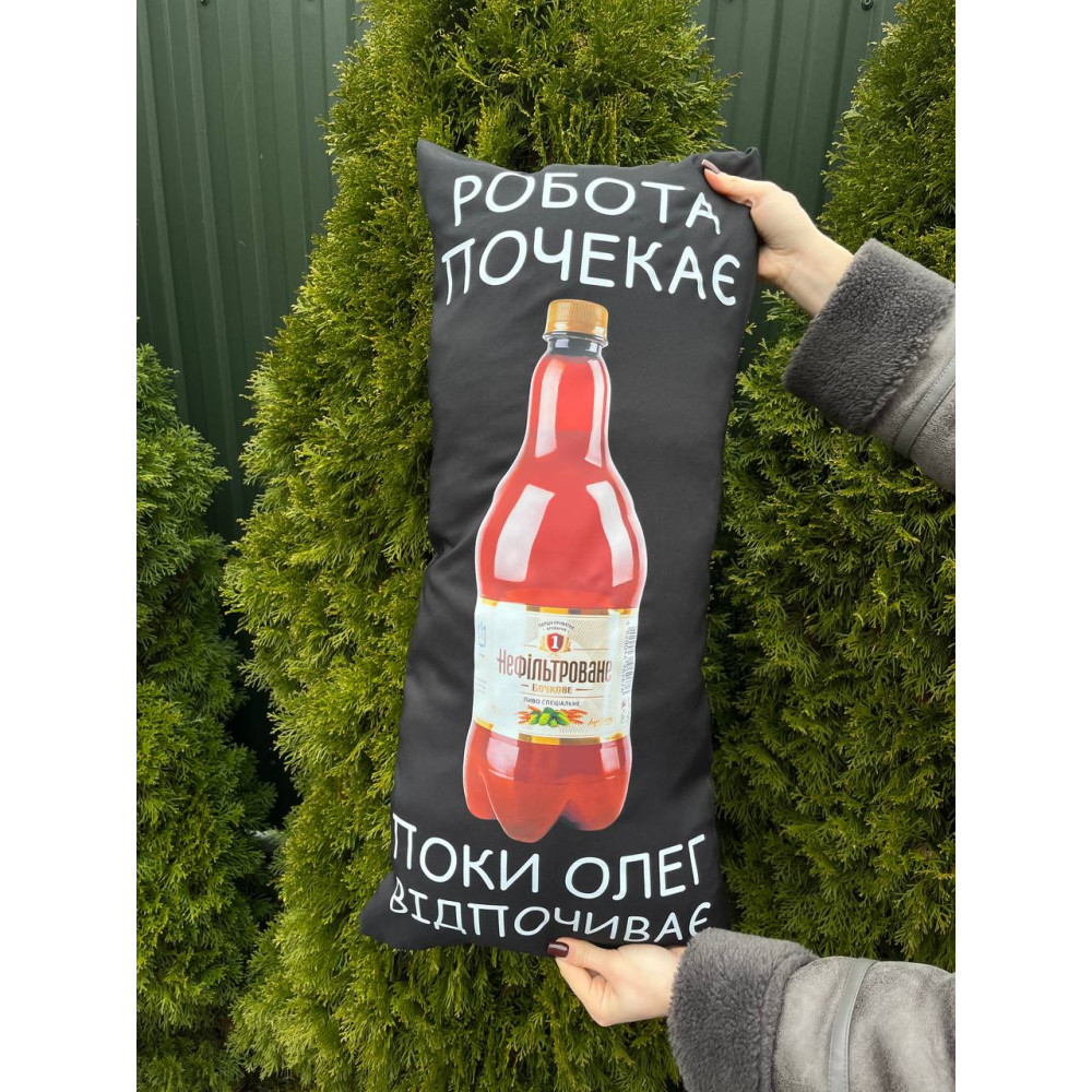Подушка с принтом габардиновая Работа подождет, черная 35х75 (2429) Подушка с принтом габардиновая Работа подождет, черная 35х75 (2429)