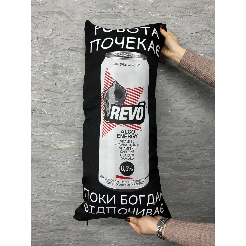 Подушка с принтом габардиновая Работа подождет, черная 35х75 (2434) Подушка с принтом габардиновая Работа подождет, черная 35х75 (2434)