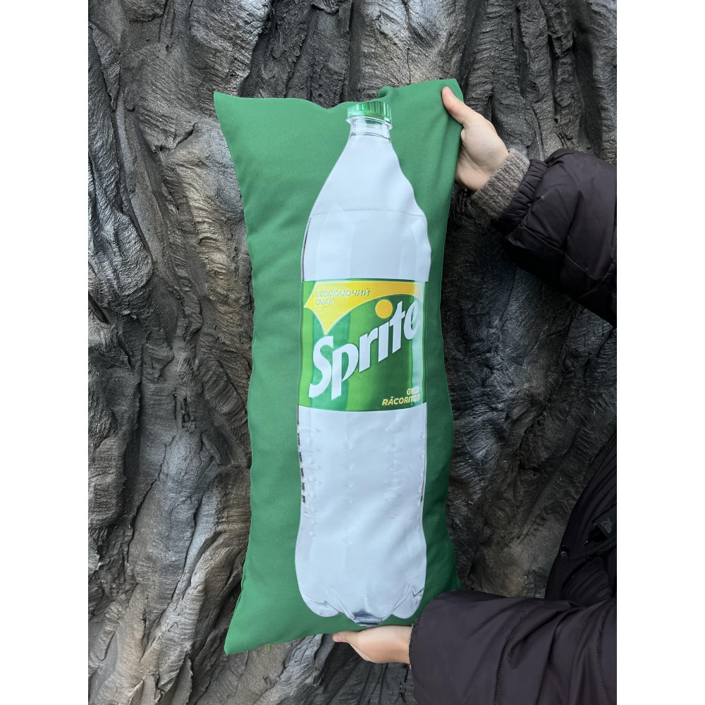 Подушка с принтом габардиновая Sprite, зеленая 35х75 (2450)