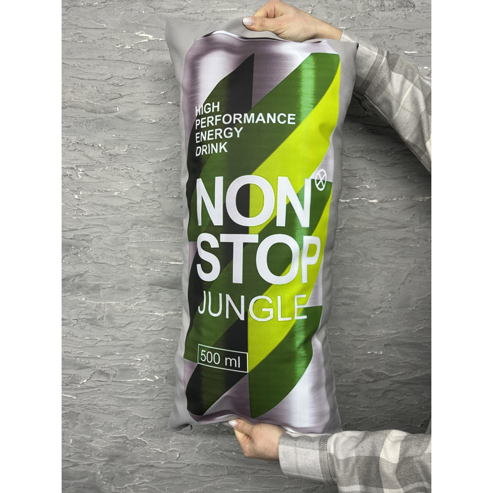 Подушка с принтом габардиновая, NON STOP JUNGLE серая 35х75 (2478)