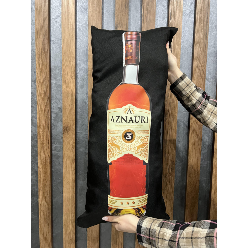 Подушка с принтом габардиновая AZNAURI, черная 35х75 (2526)