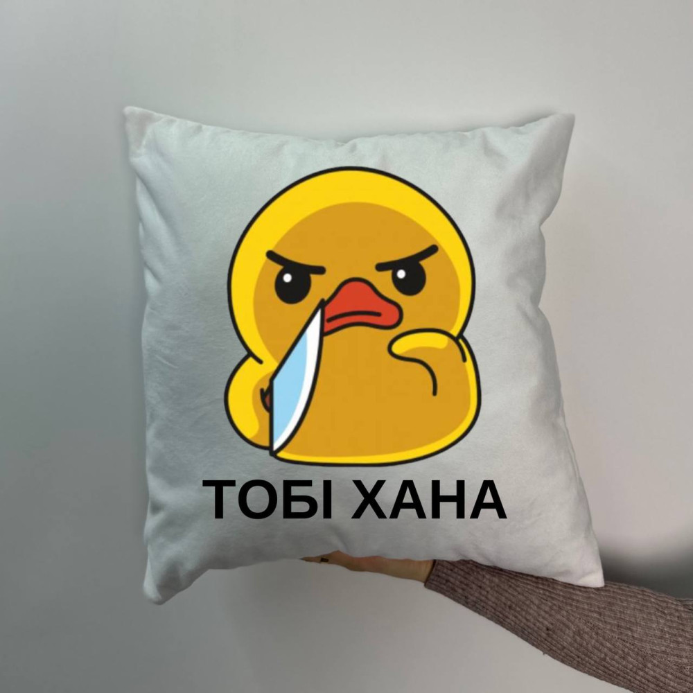 Подушка с принтом плюшевая Тебе хана, белая 45х45 (759) Подушка с принтом плюшевая Тебе хана, белая 45х45 (759)