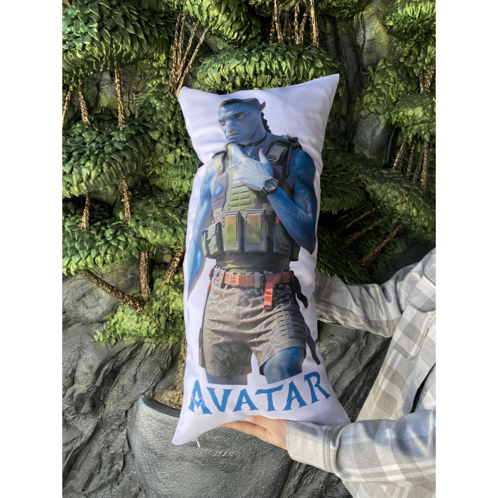 Подушка с принтом габардиновая Avatar, белая 35х75 (2594)