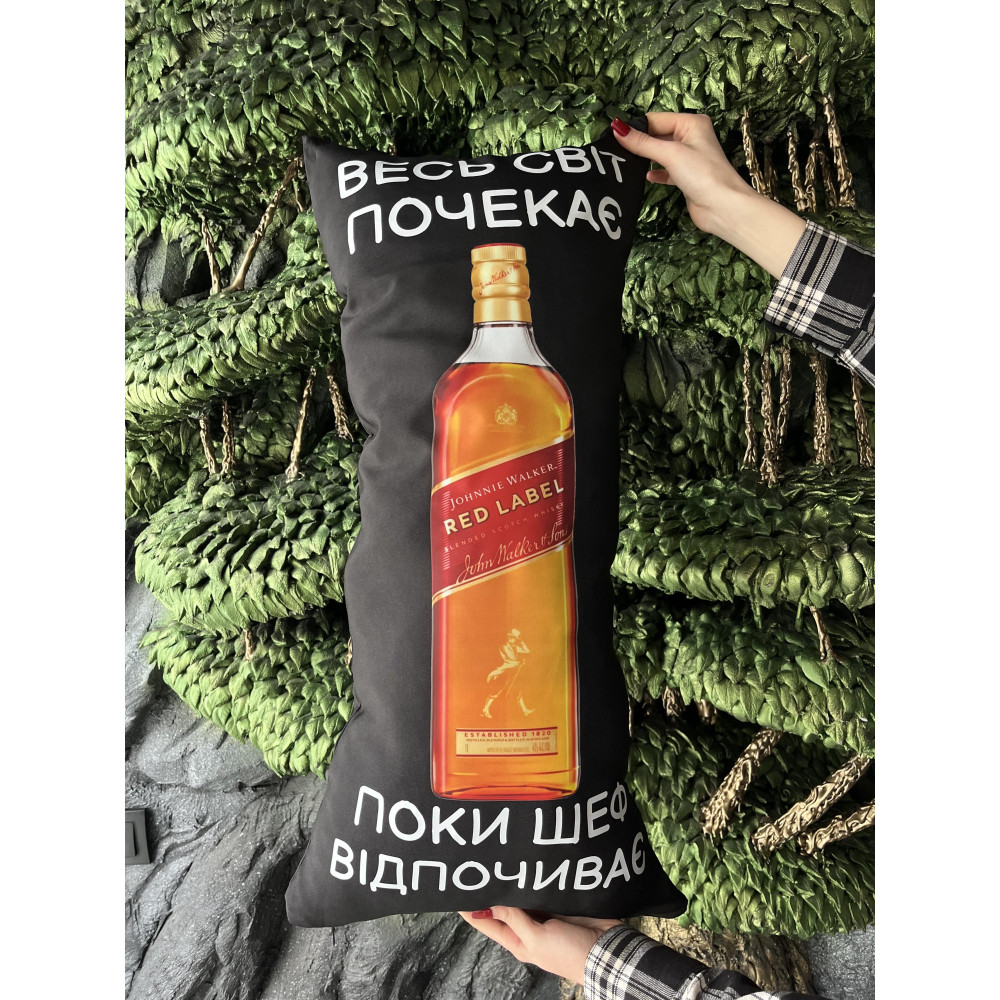 Подушка с принтом габардиновая для Шефа, черная 35х75 (2614) Подушка с принтом габардиновая для Шефа, черная 35х75 (2614)