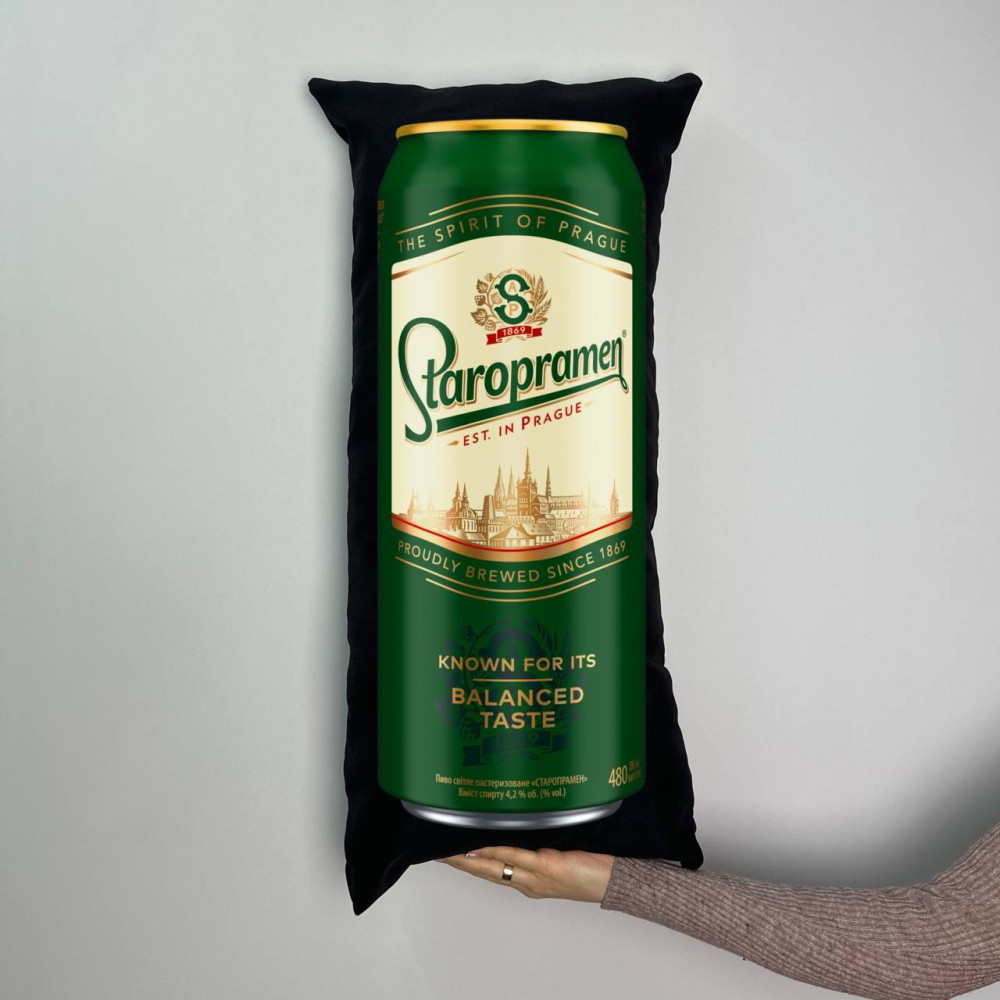 Подушка с принтом габардиновая Старопрамен, черная 35х75 (500) Подушка с принтом габардиновая Старопрамен, черная 35х75 (500)