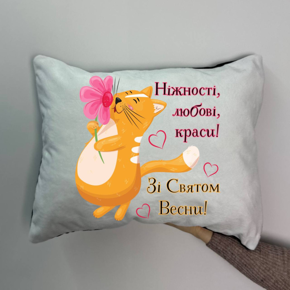 Подушка с принтом плюшевая С праздником весны! 35х45 (784) Подушка с принтом плюшевая С праздником весны! 35х45 (784)