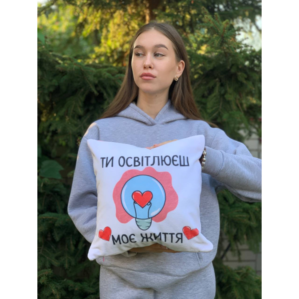 Подушка с принтом плюшевая Ты осветляешь мою жизнь 35х35 (313) Подушка с принтом плюшевая Ты осветляешь мою жизнь 35х35 (313)