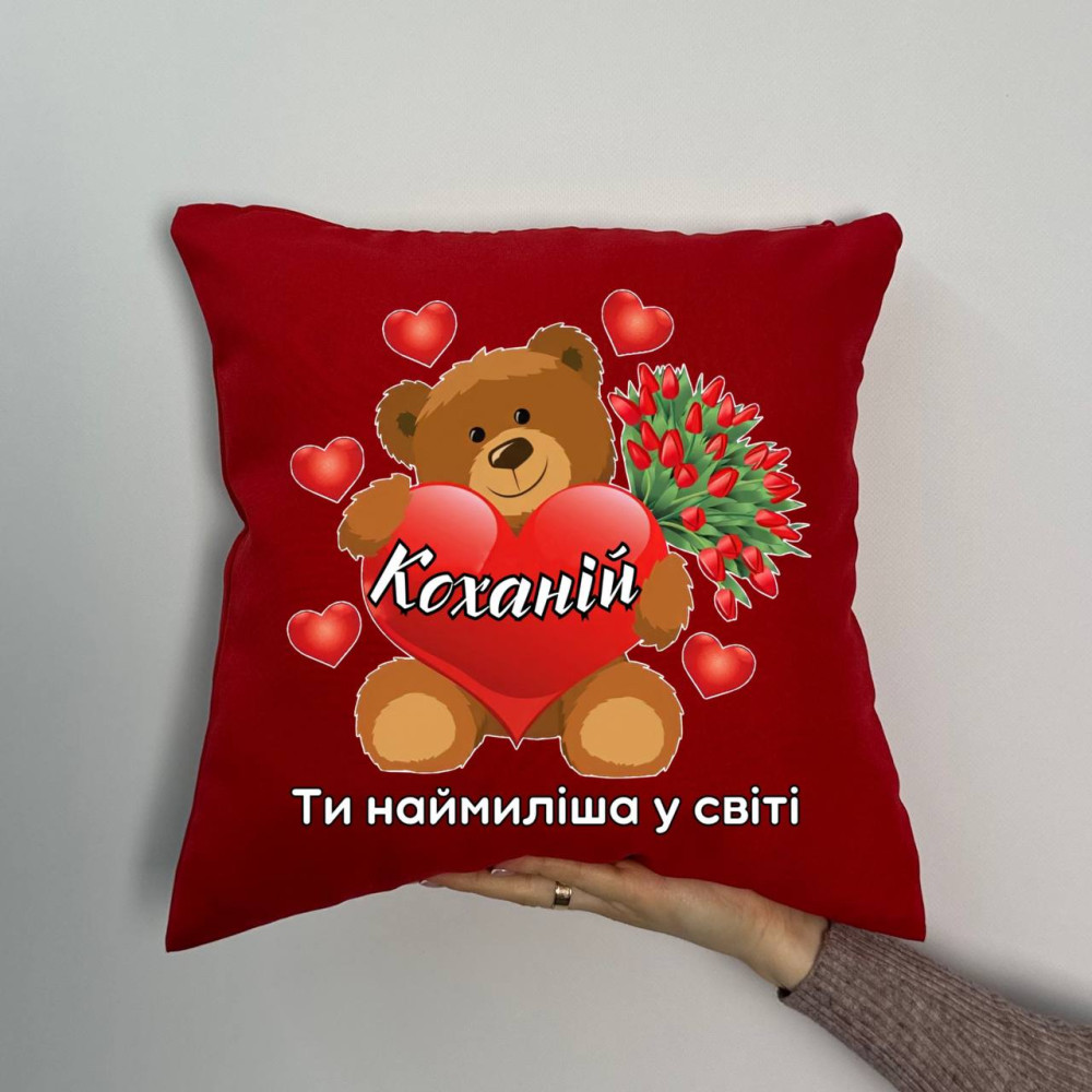 Подушка с принтом габардиновая Любимой, красная 35х35 (879) Подушка с принтом габардиновая Любимой, красная 35х35 (879)