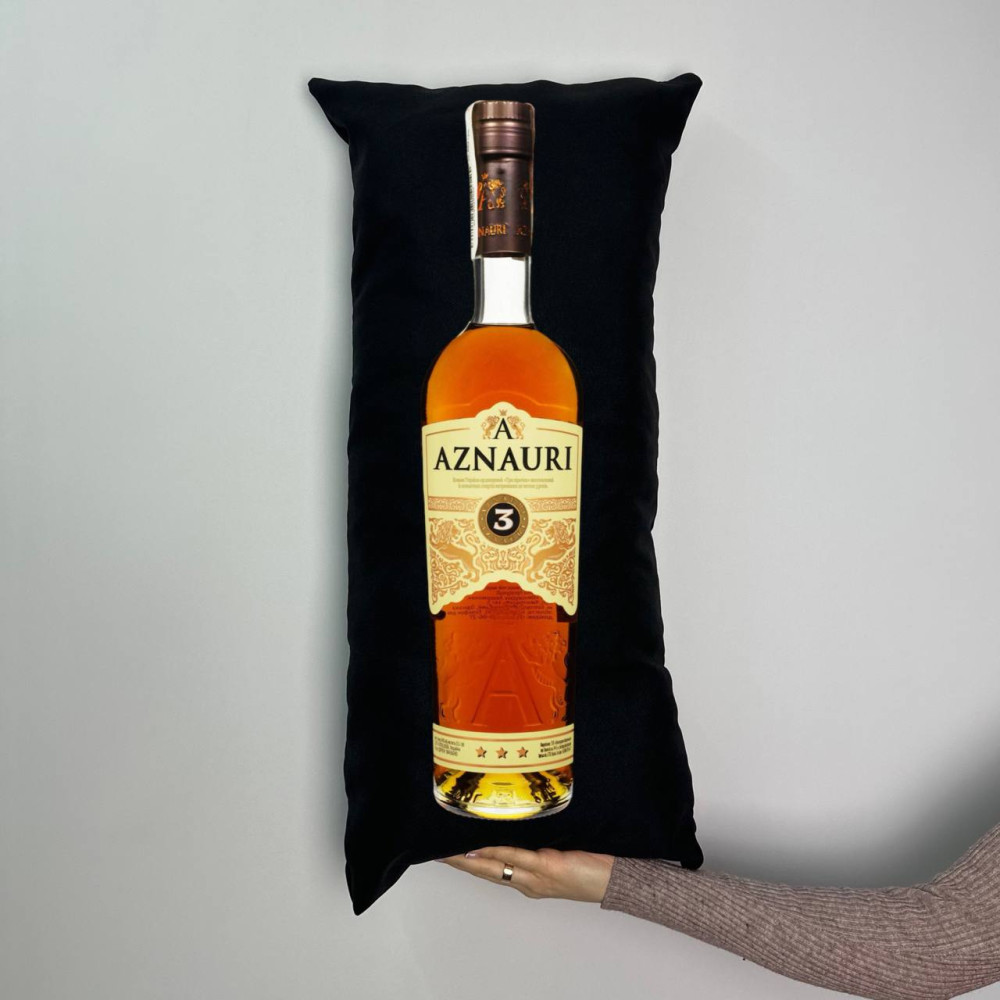 Подушка с принтом габардиновая Азнаури, черная 35х75 (387)