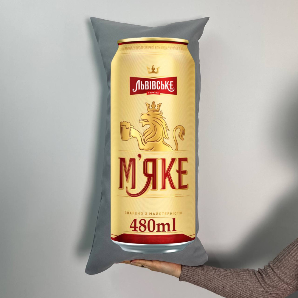 Подушка з принтом габардинова Львівське м'яке, сіра 35х75 (411) Подушка з принтом габардинова Львівське м'яке, сіра 35х75 (411)